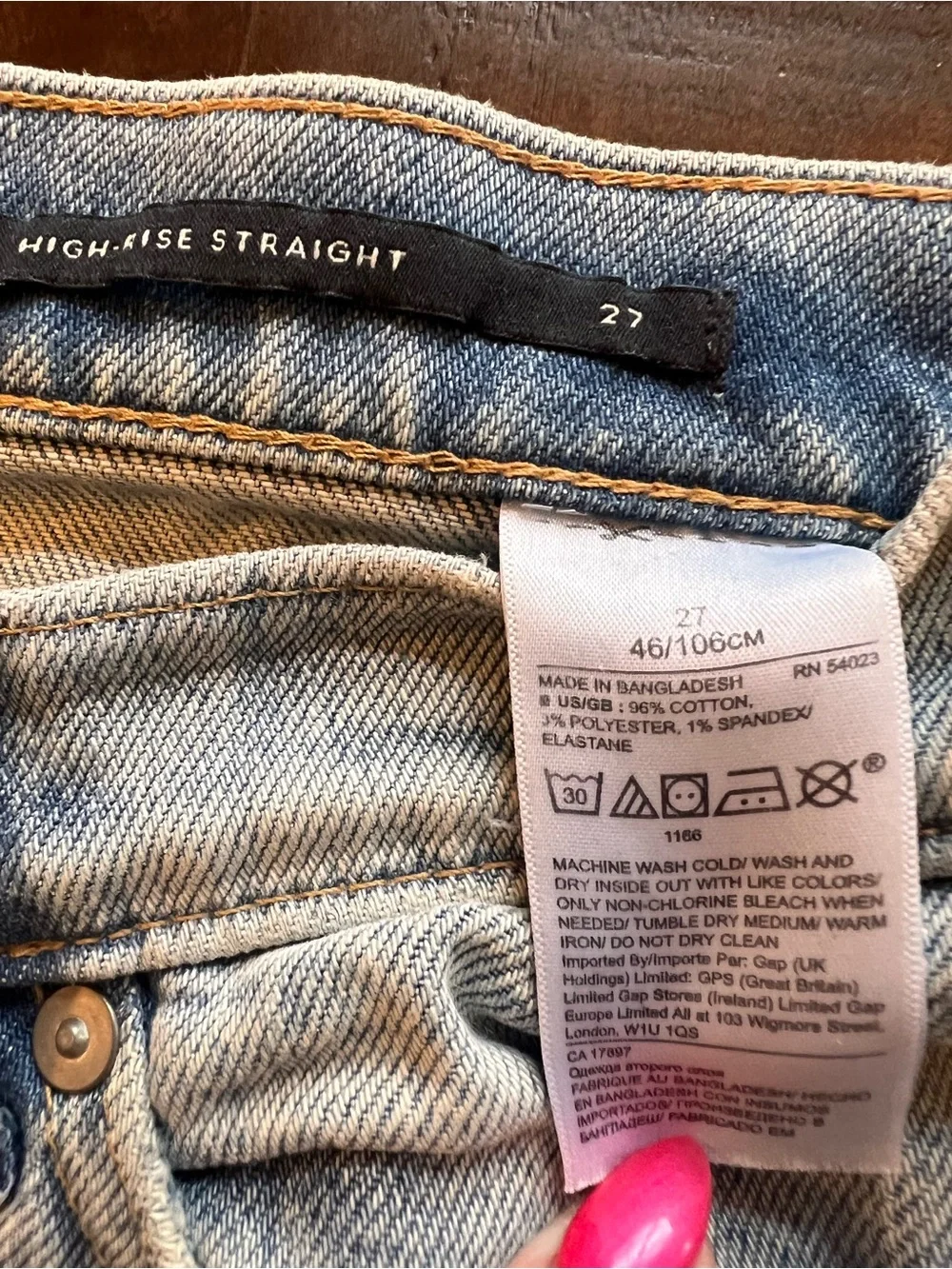 Banana Republic High Rise Straight Jeans Women’s 27 Light Wash Stripe Raw Hem